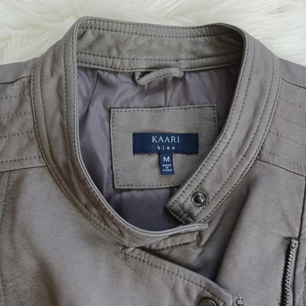 {Kaari Blue} Faux Leather Jacket - Picture 3 of 5